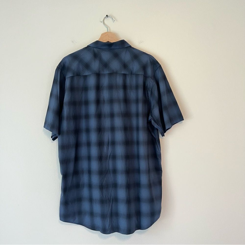 Travis‎ Mathew Mens Short Sleeve Button Up Shirt Blue Check Print Size XL - Picture 4 of 8
